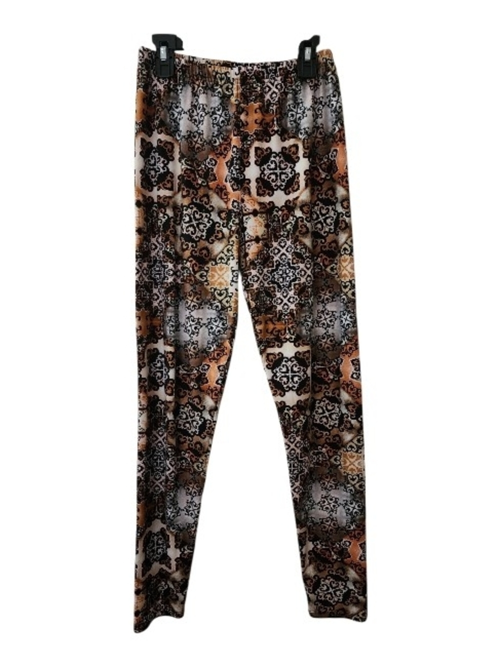 One Size Tall Boho Floral Tile Motif Leggings